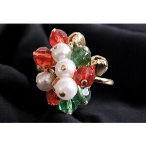 Vintage AVON All Wrapped Up Beads & Bells Cluster Ring Ladies Size 8